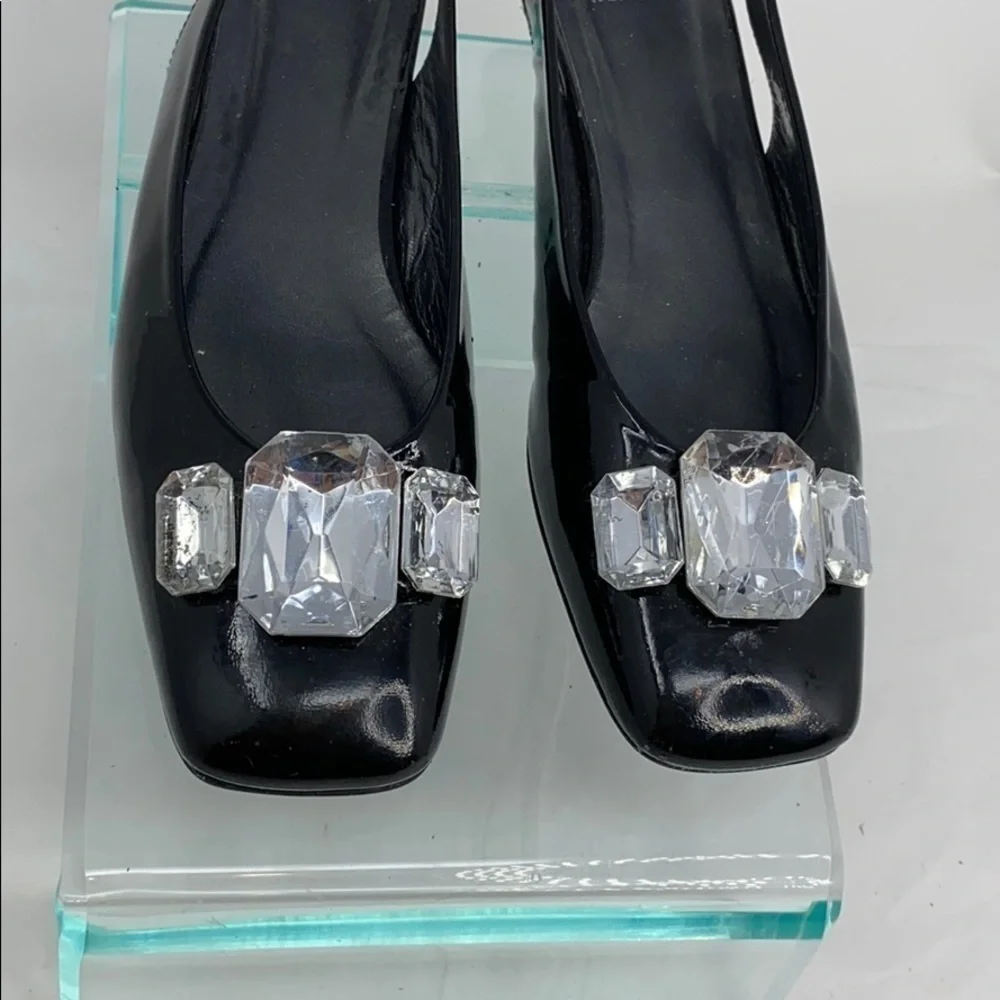 Stuart Weitzman Sz 6.5 Black Patent Leather Shoes - Picture 3 of 9